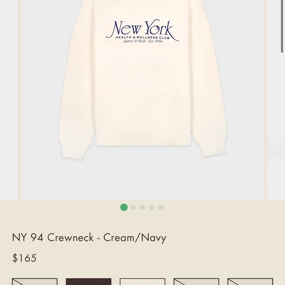 New York Crewneck Sweatshirt - Cream Navy
